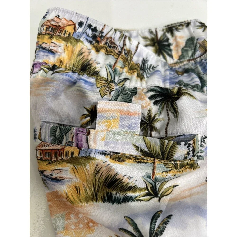 Robert Graham Swim Trunks Men's L Vacation Mode Beach Tropical Paradise Sport